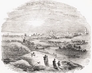 Vista de Dublín en el siglo XVII, de 